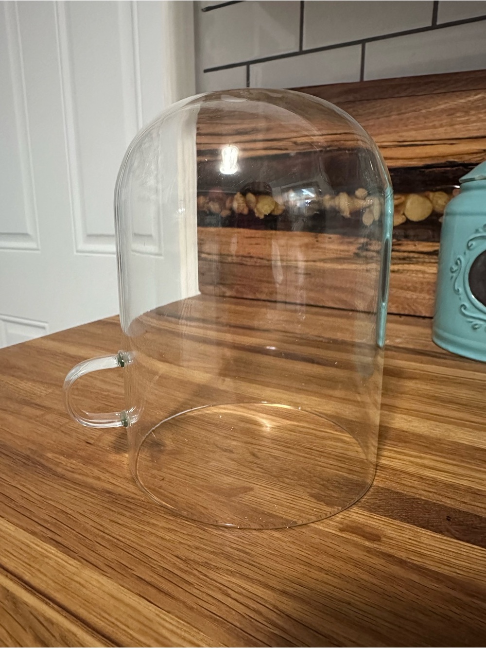 Clear Glass Cloche Dome with Side Handle for Sourdough